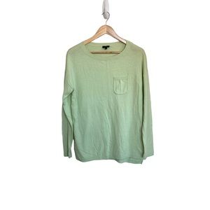 Talbots Sweater Lambswool Green Long Sleeve Pullover